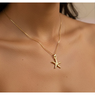 Colar Correntinha Dourada Minimalista Estrela do mar e búzios Moda Mar em Oferta na Shopee