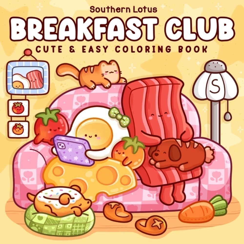 Breakfast Club: Livro de colorir com Comidas e Bebidas Aconchegantes em Momentos Divertidos em Oferta na Shopee