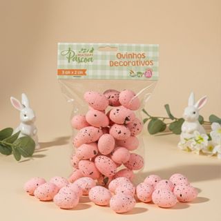 Ovinhos de Páscoa Decorativos Rosa com Manchinhas - 3cm  - 25 unidades - Rizzo em Oferta na Shopee