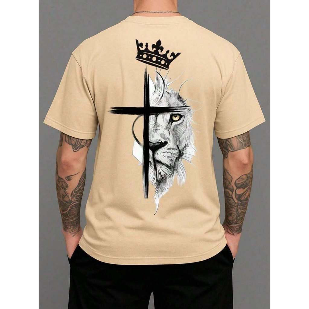 Camiseta Streetwear - Edição Minimalista "Gothic Cross" Cruz Gótica Fé católica Religiosa Uso Diário Presente Algodão 10