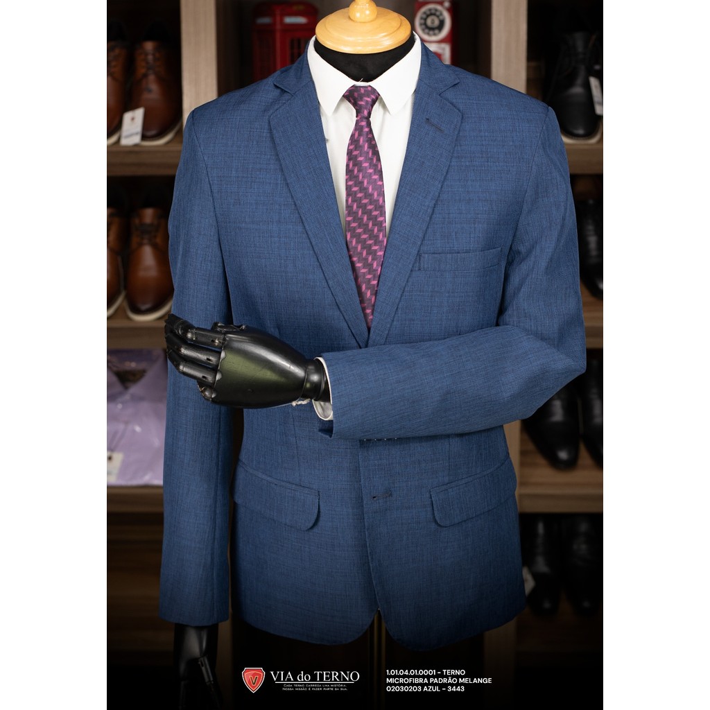 Terno Microfibra marinho padrão melange