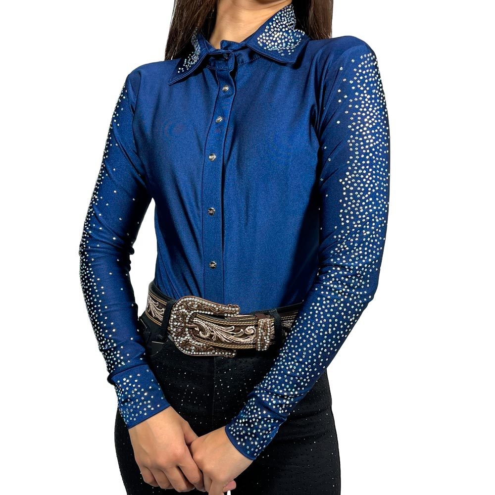 Body Country Pedraria Manga Longa Azul Marinho Roz