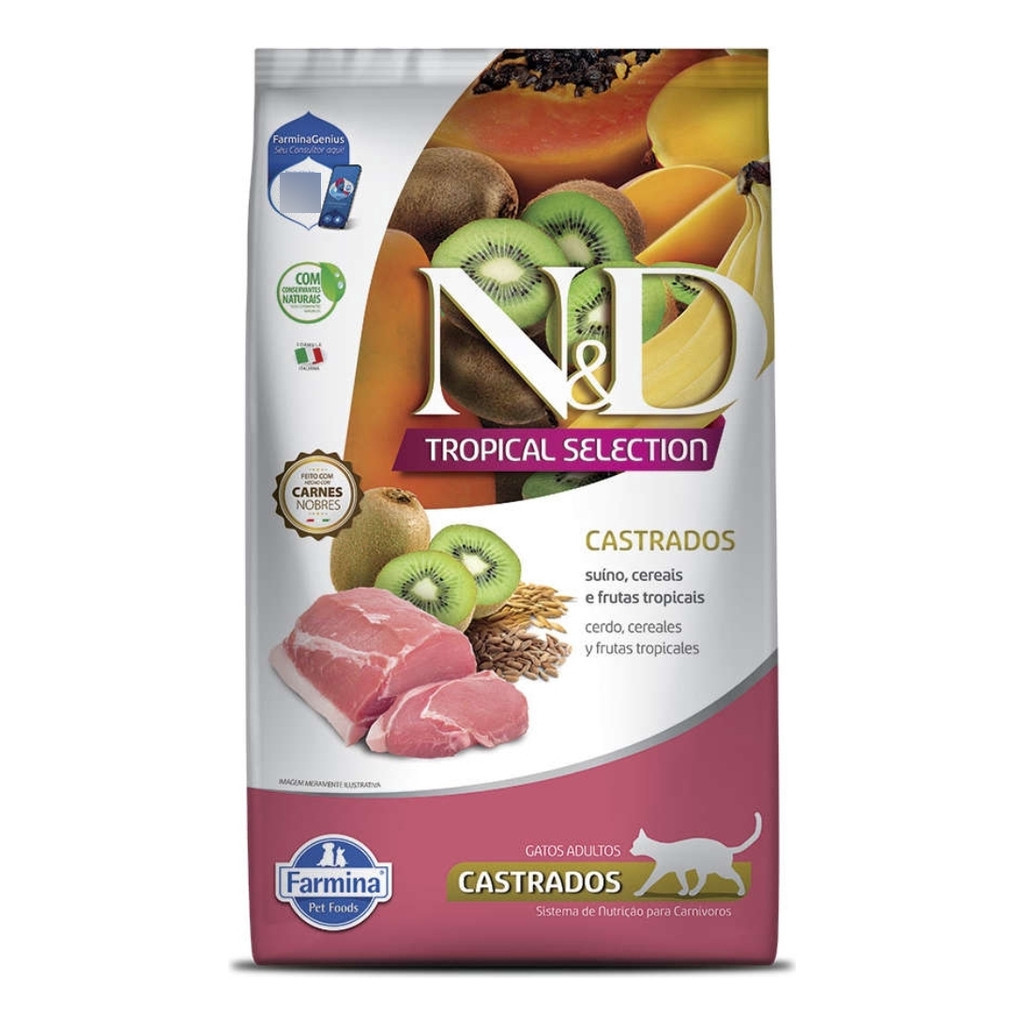 Ração ND N&d Tropical Gatos Castrados Suíno Frutas E Tropicais 1,5kg