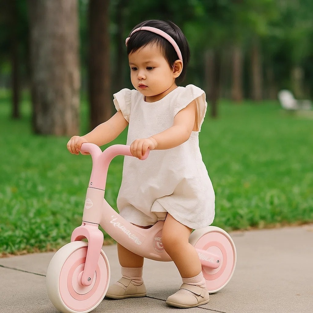 Bicicleta Infantil Sem Pedal Rosa Balance Bike Andador Passeio Treino Equilíbrio Criança