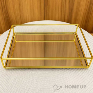 Bandeja Espelhada Dourada Luxo Premium 20x12cm Decorativa Para Perfumes Lavabo Penteadeira Mesa Organizador em Oferta na Shopee