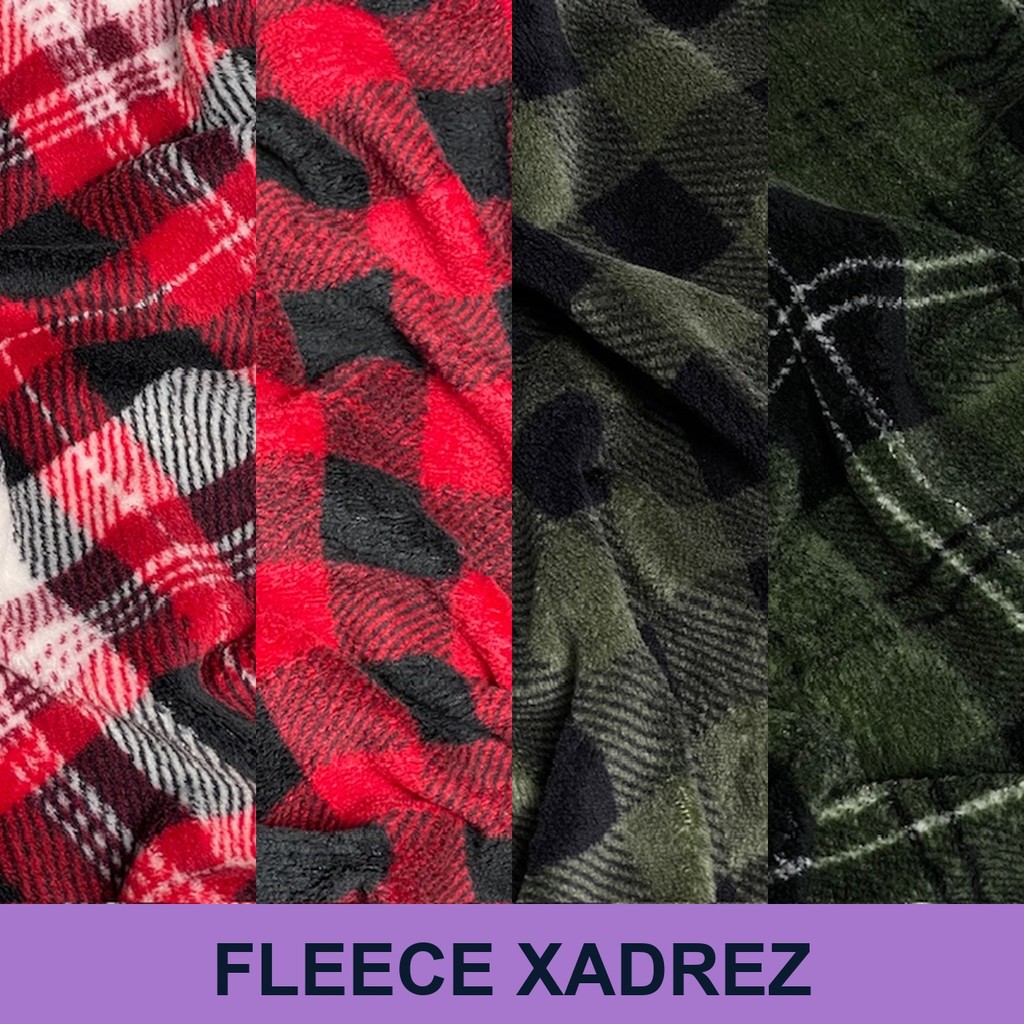4 Metros Tecido Fleece Xadrez Estampado | Microsoft Xadrez | Manta, Quente e Macia (4m x 1.60m)