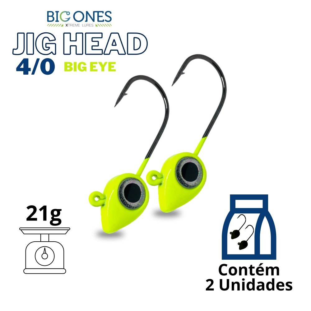 Jig Head 4/0 - Big Eyes Big Ones Colorido - 2 Unidades 21g