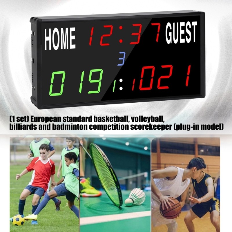 Li * Placar Digital Multiesportivo Controle Remoto LED Partituras Eletrônicas Para Salas Jogos