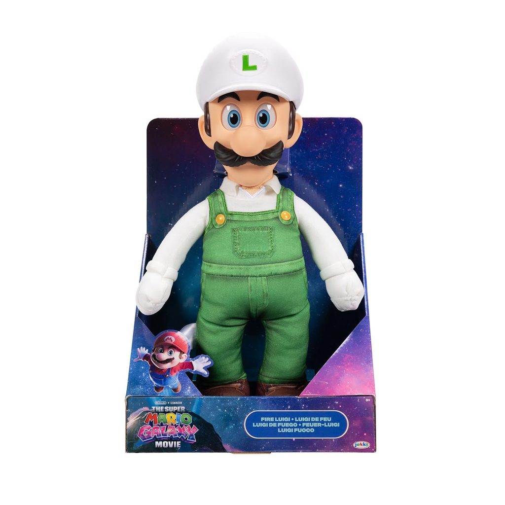 Pelúcia do Luigi de Fogo de 35cm - Super Mario Filme em Oferta na Shopee