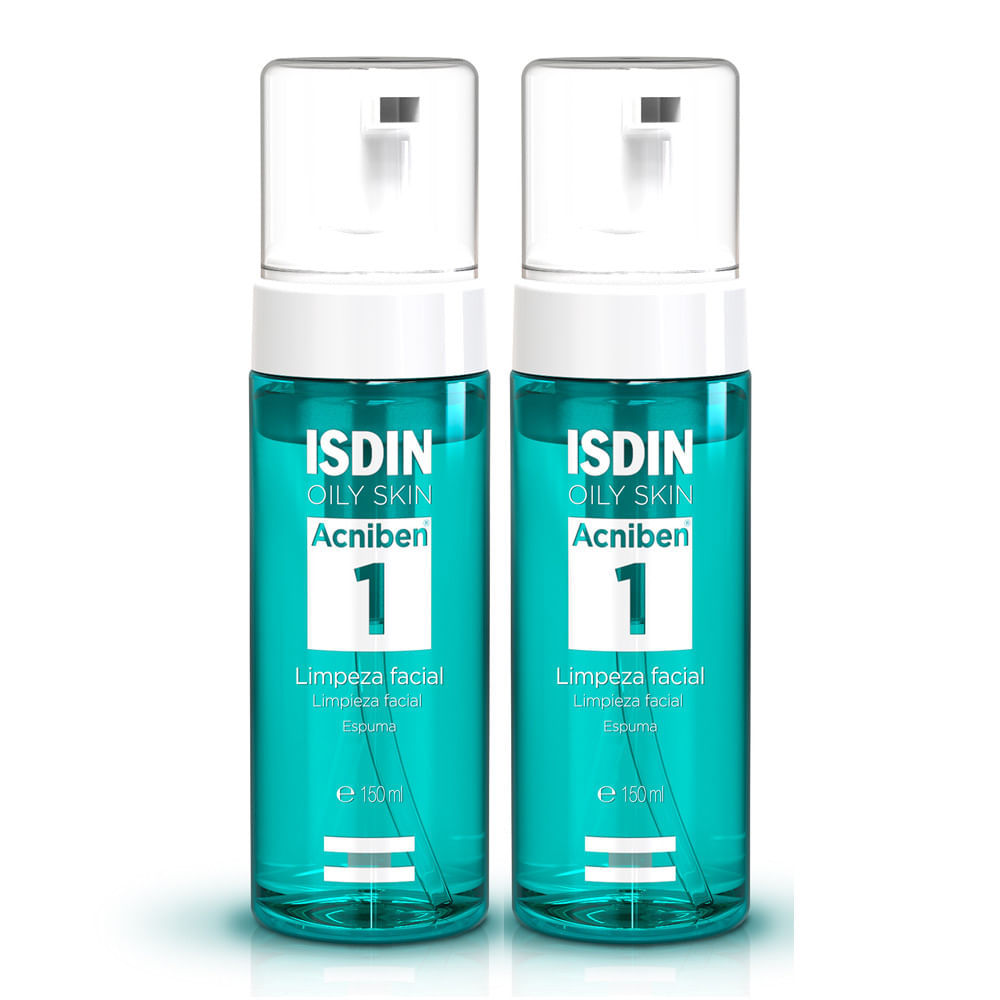 Kit 2 Espuma de Limpeza Facial Isdin Acniben Antioleosidade 150ml