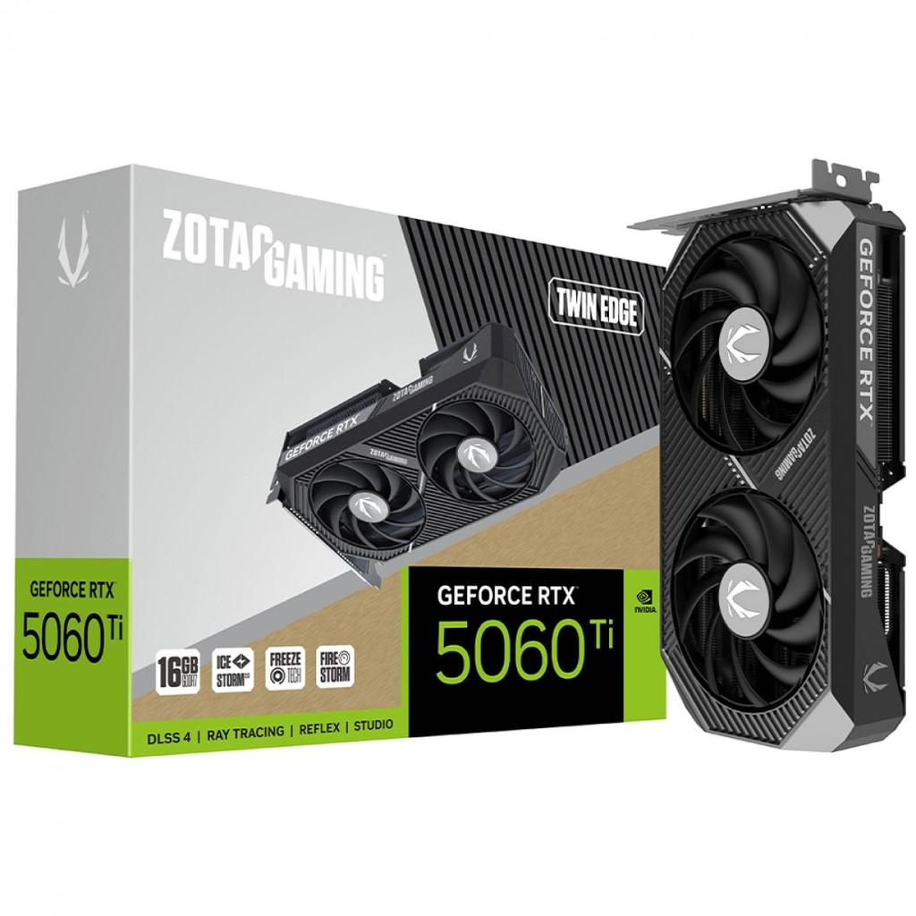 Placa de Vídeo Zotac Gaming NVIDIA GeForce RTX 5060 Ti Twin Edge, 16GB, GDDR7, D