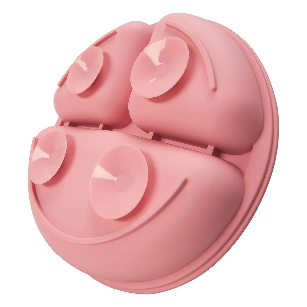 Prato Infantil de Silicone com Ventosa Buba Rosa — imagem 2 de 2