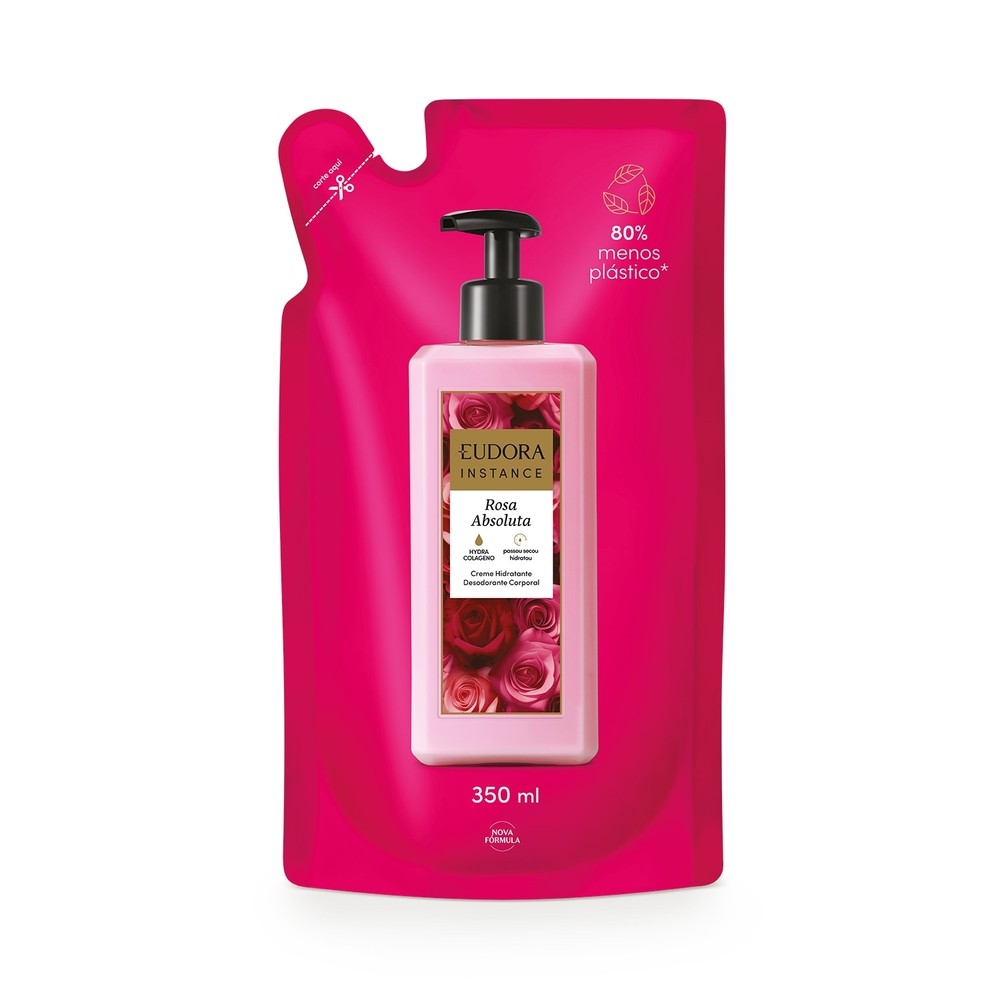 Eudora Instance Refil Creme Hidratante Desodorante Corporal Rosa Absoluta 350ml