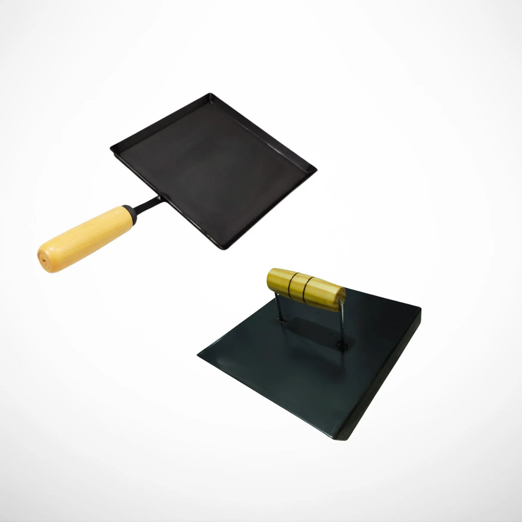 Kit Chapa + Prensa Manual Para Smash Burguer Lanches