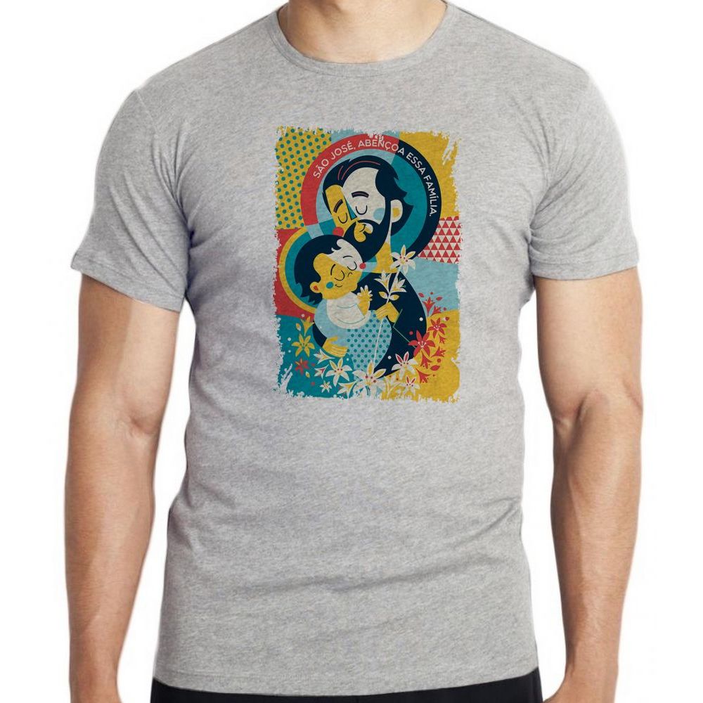 Camiseta Unissex em Algodão blusa São José  criança infantil juvenil adulto camisa tamanhos Camisa Premium Postagem Imed