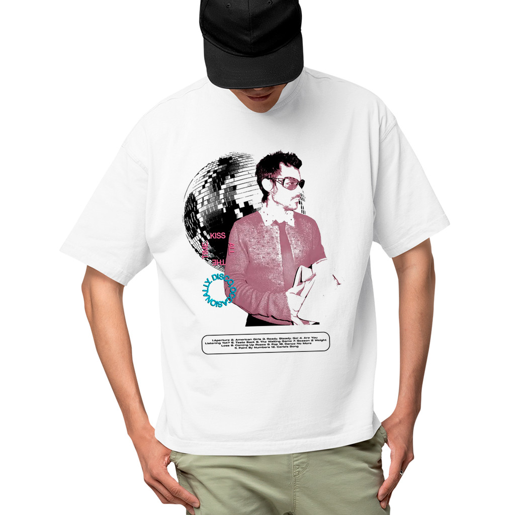 Camiseta Algodão Unissex Harry Kiss All The Time Disco Occasionally Datas