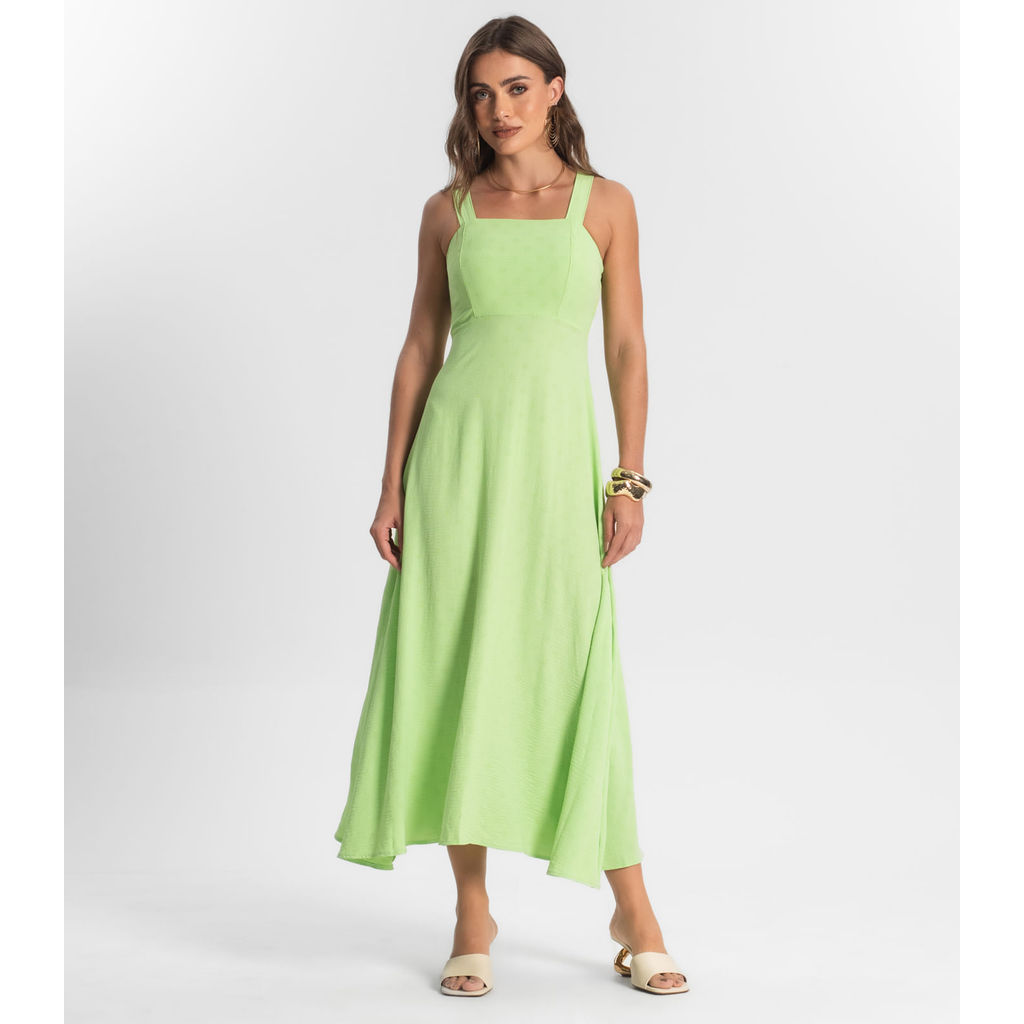 Vestido Midi De Alça Endless Verde em Oferta na Shopee