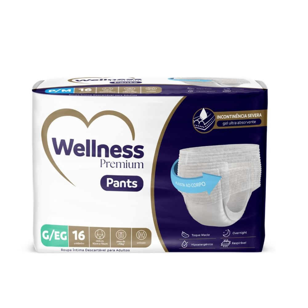 Roupa Intima Wellness Premium Pants G/EG 16 Unidades em Oferta na Shopee