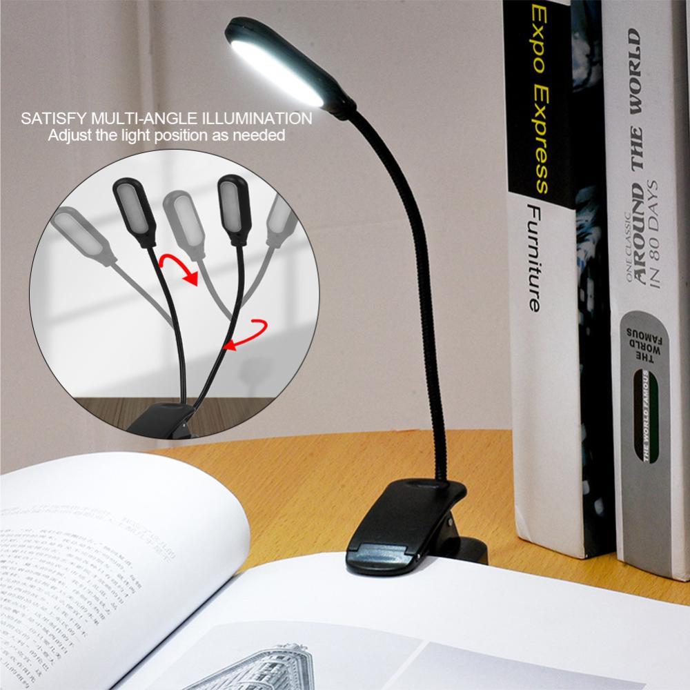 TKEY LED Proteção Para Os Olhos Livro Luz Noturna Ajustável Mini Clip-On Lâmpada De Mesa De Estudo Alimentada Por Bateri