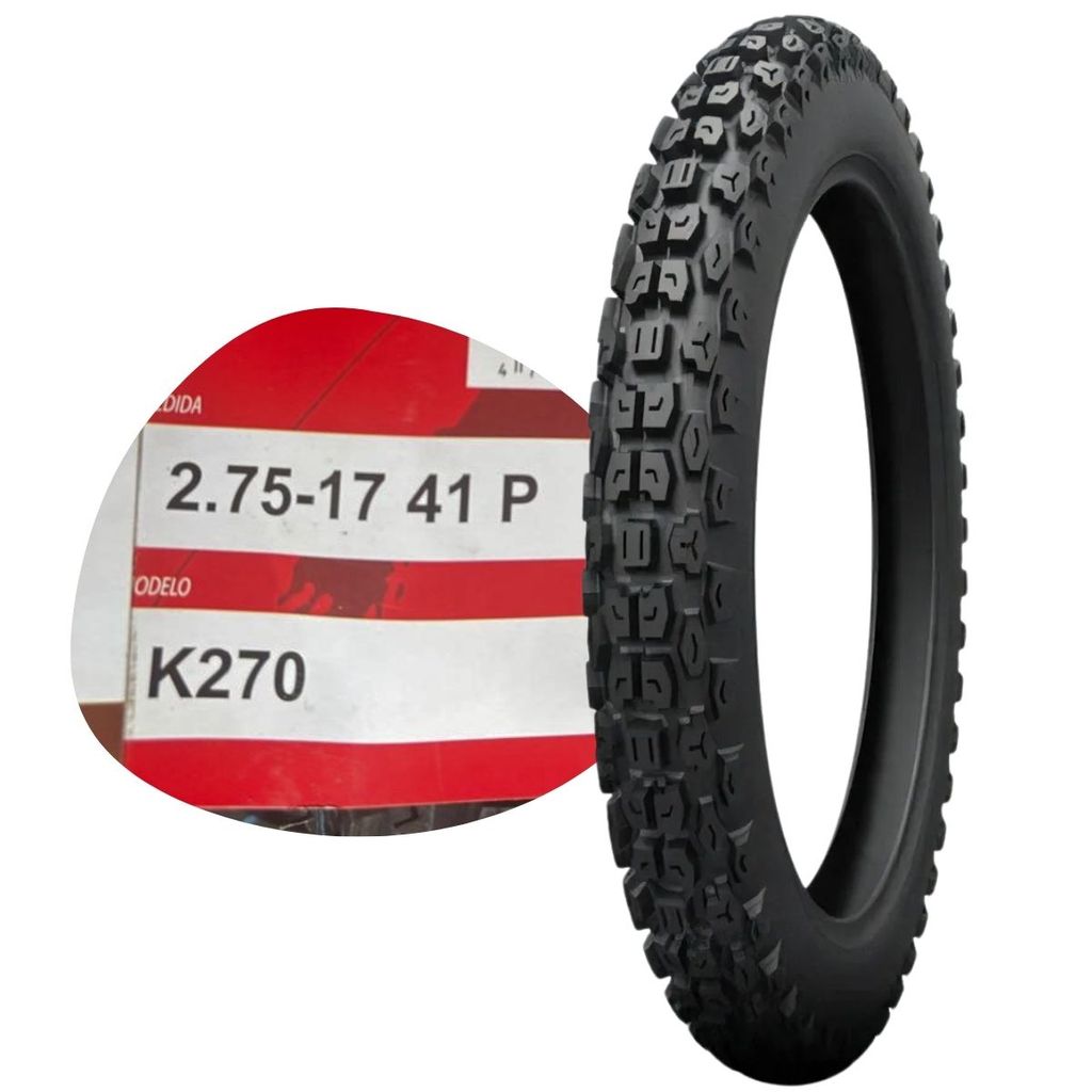 Pneu Moto Kenda Aro 17 K270 2.75-17 41p Tt - Dianteiro