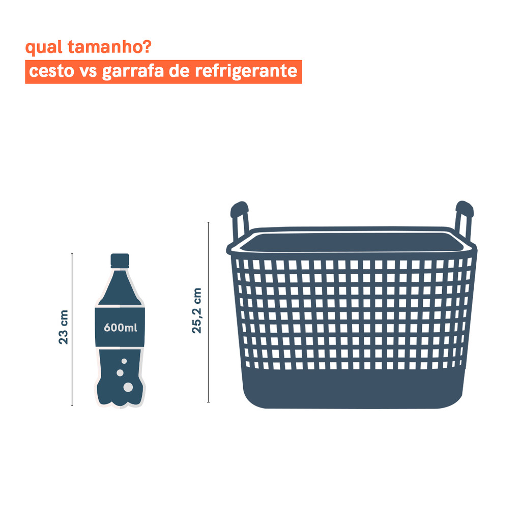 Kit Cestos de Plástico com Tampa 15l - 2 Pçs Oikos — imagem 2 de 2