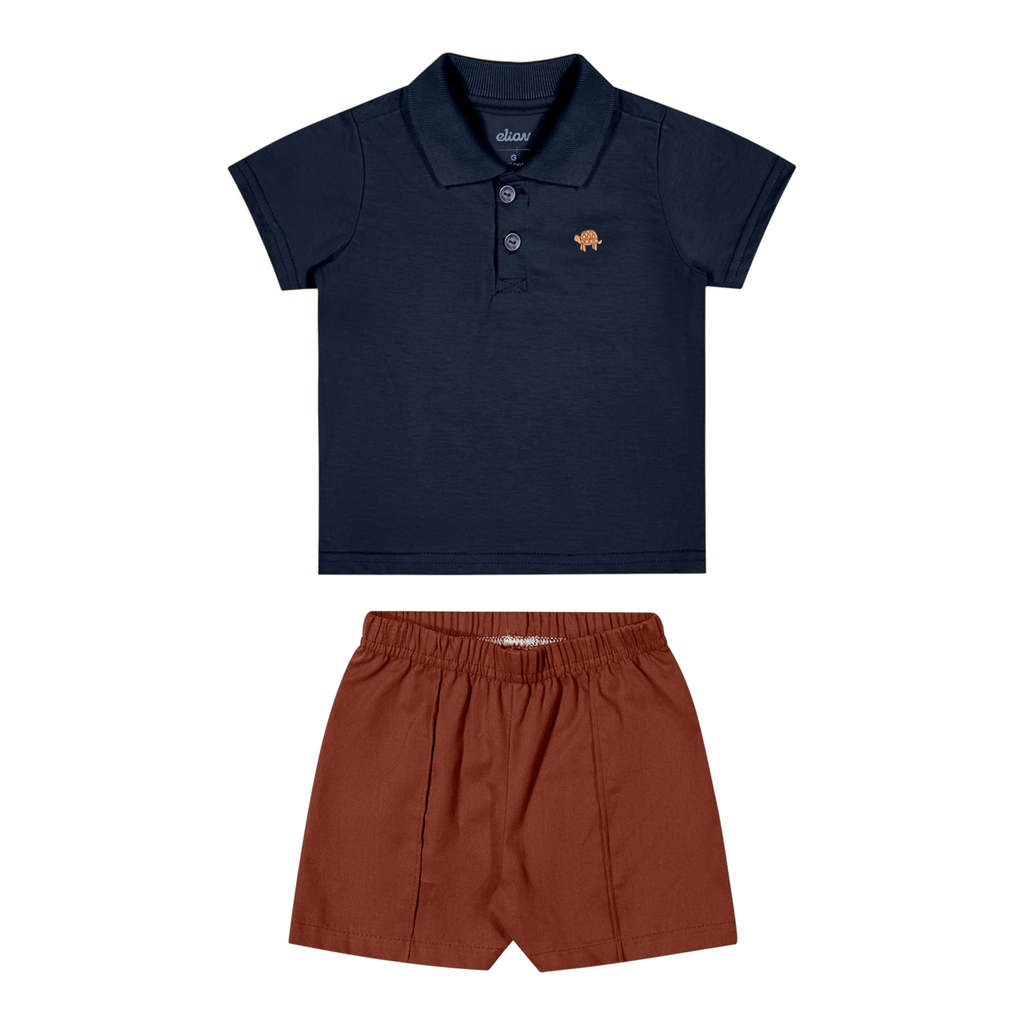 Conjunto Bebê Menino Polo Tartaruga Elian Azul em Oferta na Shopee