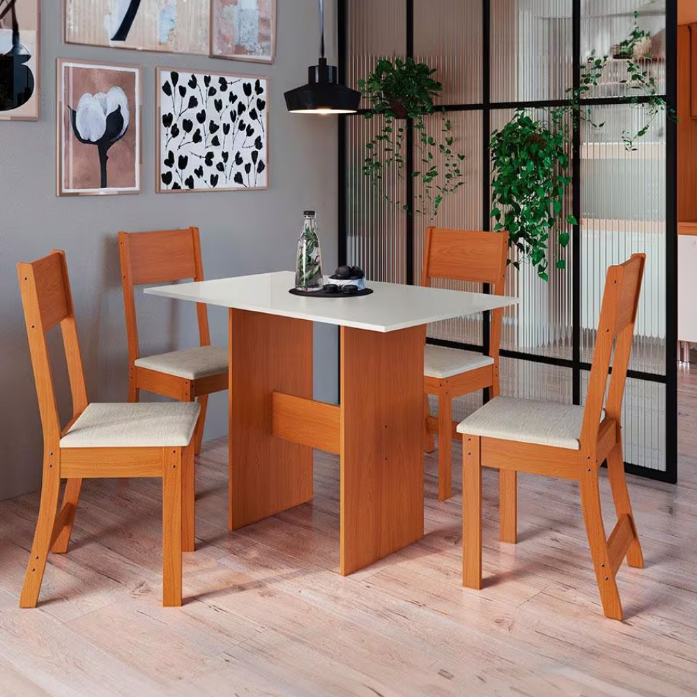 Mesa de Jantar Orquídea com 4 Cadeiras Indekes