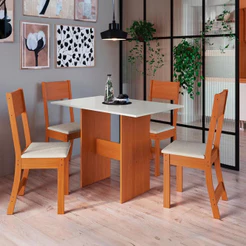 Mesa de Jantar Orquídea com 4 Cadeiras Indekes