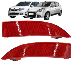 Par Refletor Olho Gato Parachoque Traseiro Sandero Logan 2013 2014 2015 2016