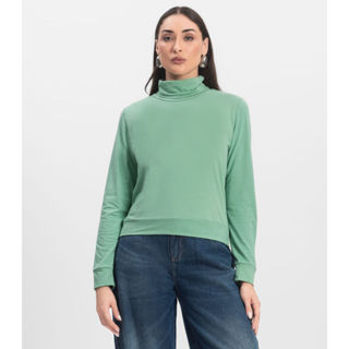 Moletom Gola Alta Infinita Cor Feminino Verde em Oferta na Shopee