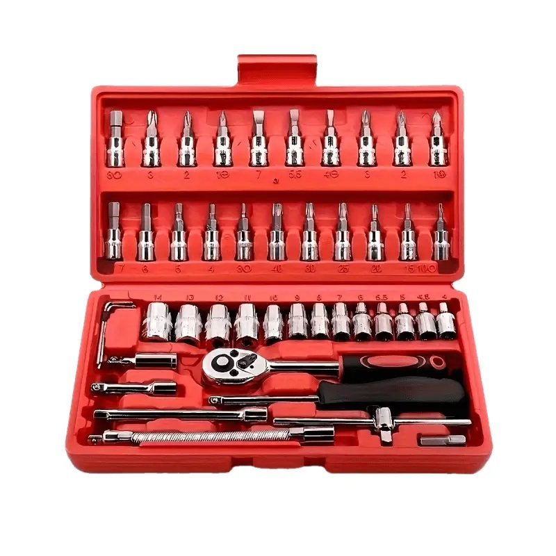 46/92 Pcs Caixa De Ferramentas Vermelho,Ferramentas DoméSticas Essenciais,SoluçõEs Completas Para ManutençãO.