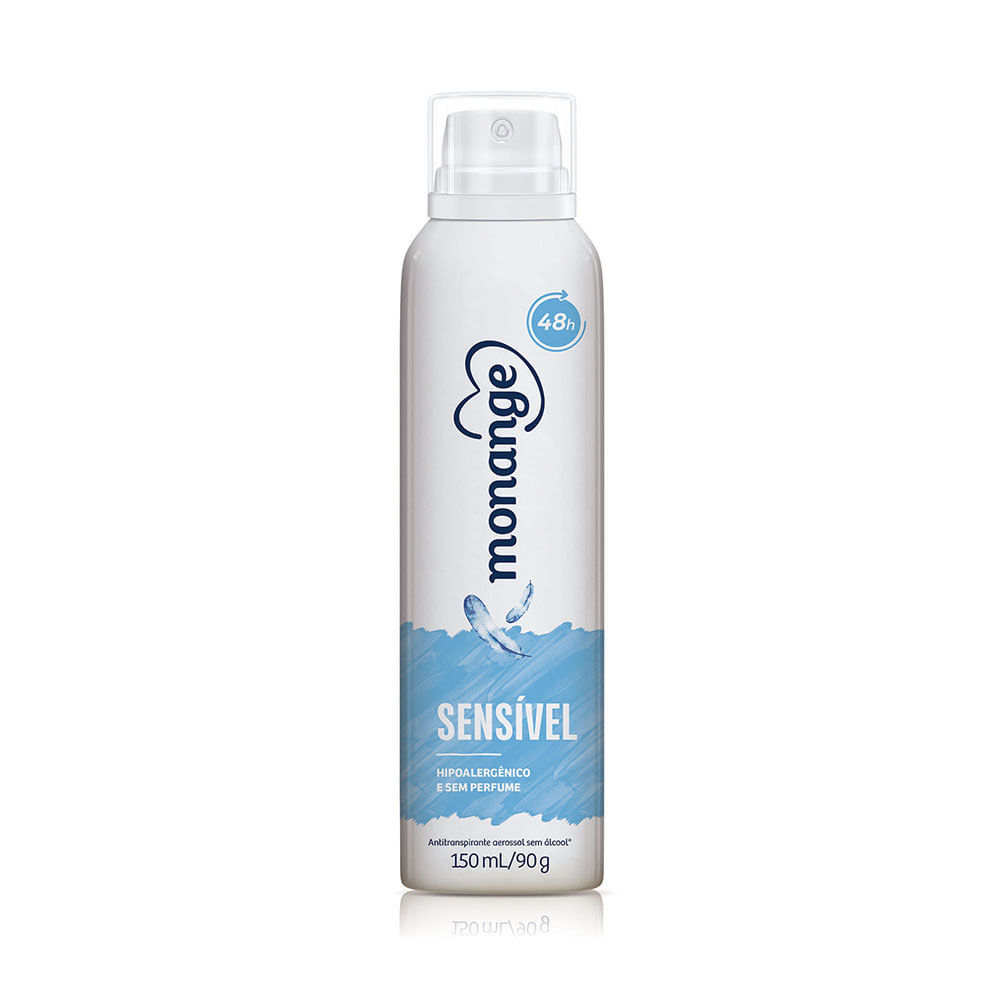 Desodorante Monange Sensível Sem Perfume Aerosol Antitranspirante 48h com 150ml em Oferta na Shopee