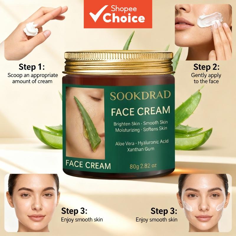  Creme Noturno de Aloe Vera, Aloe+Goma Xantana, Suaviza & Acalma, Rosto, Uso Noturno, 80g, Todos os Tipos de Pele, Antes