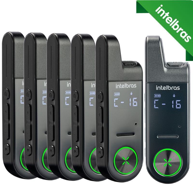 6x Rádio Comunicador INTELBRAS RC6 MINI - Walkie Talkie HT