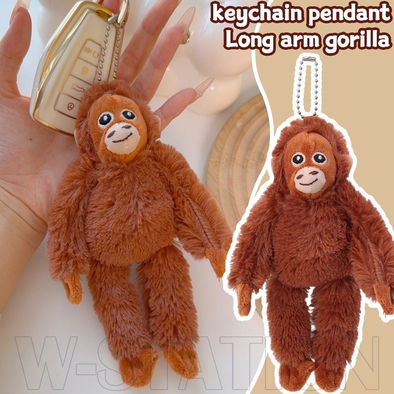3-1 Unidade 19 Cm De Pelúcia Desenho Animado Gorila De Braço Longo Chaveiro-Pingente De Macaco Pequeno Fofo-Boneca Orang