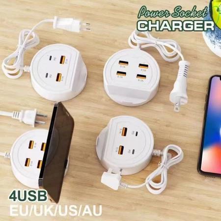 Kit2-Carregador 2 em 1 com Suporte para Celular – 2 Portas (USB + Tipo C), 5.1A Rápido, Universal