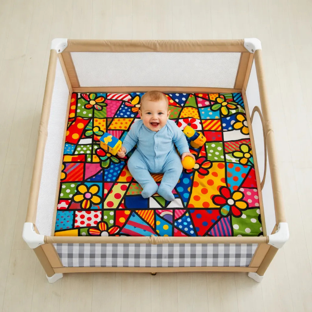 Forro Impermeável para Cercadinho – Manta Protetora Lavável e Reutilizável 135x135cm