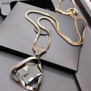[ljc] Geometria Cristal Strass Pingente Nelace Suéter Corrente Longa Joias [BR] em Oferta na Shopee