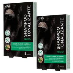 Kit com 2 Shampoos Tonalizantes Color Change Preto - Kiss New York