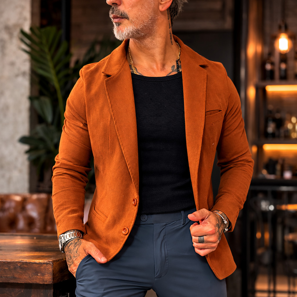 Blazer Masculino Linho Slim Fit Elastano Alfaitaria Esporte Fino Social Escritorio Premium