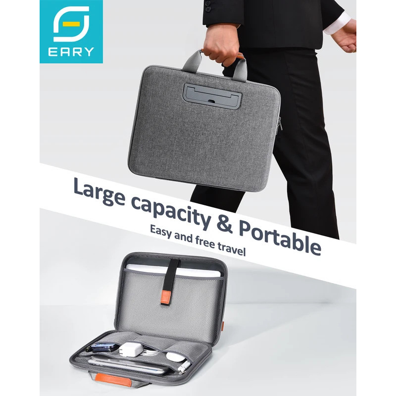 Eary Sacos Para Portátil Notebook Manga Maleta Grande Caso Tablet Suporte Homens Mulheres Negócios Escritório Viagem 13.