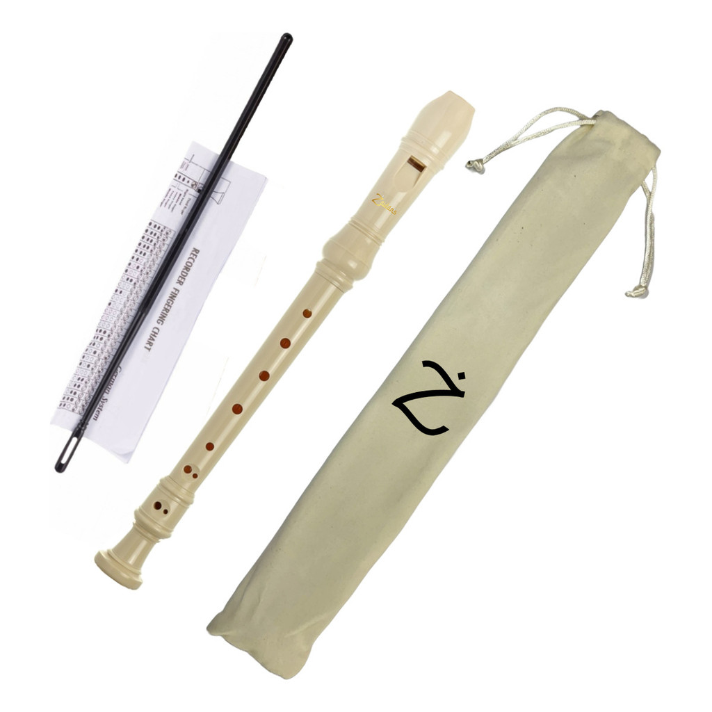Flauta Doce Germânica/Barroca Soprano Com Bag E Vareta De Limpeza
