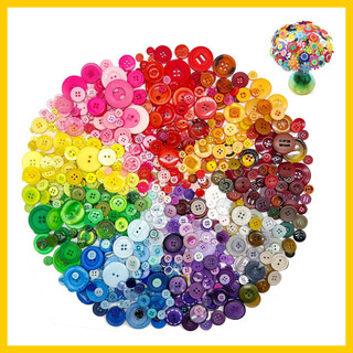 Botões coloridos (adequados para camisas e Artesanato)-500 peças, abotoaduras artesanais DIY