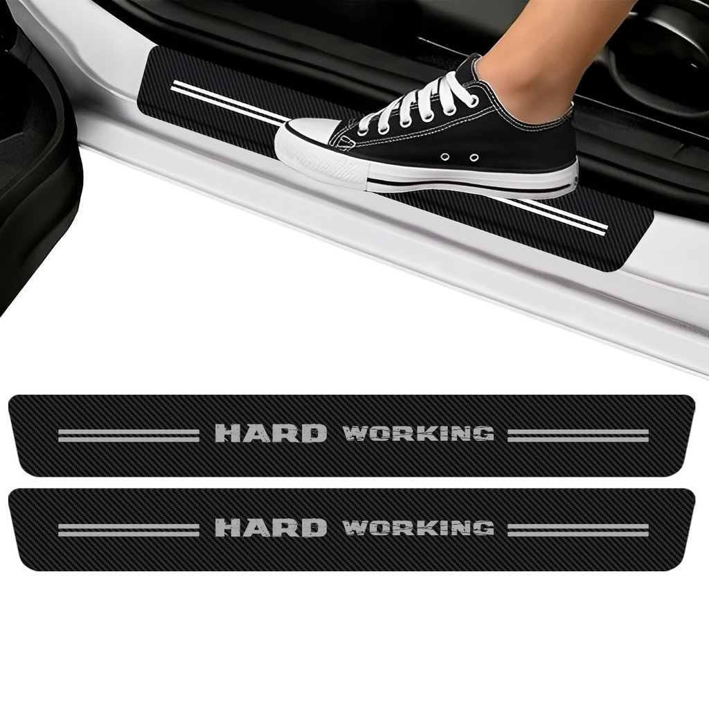 Soleira Porta Para Fiat Strada Hard Working Fibra De Carbono