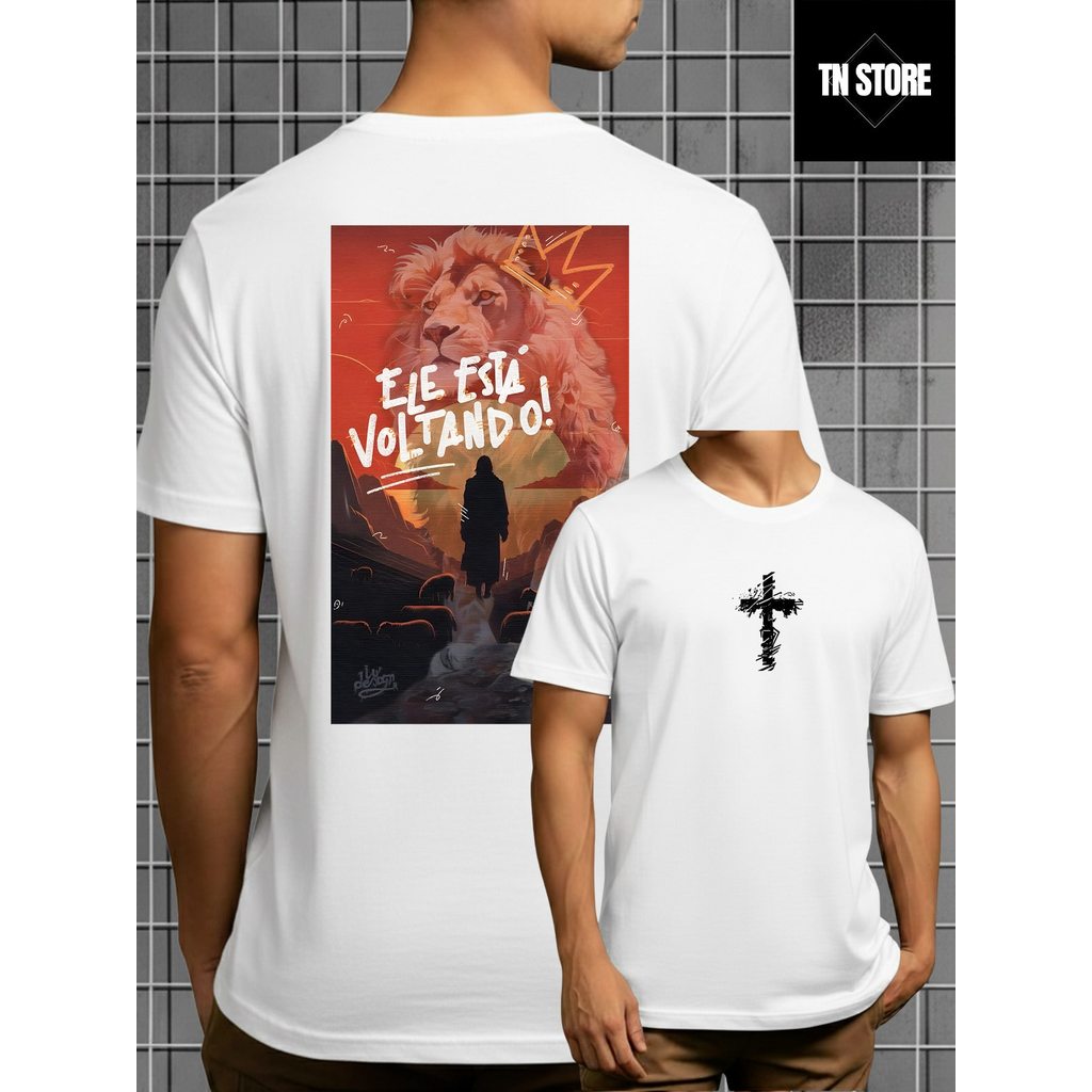 Camiseta Religioso Deus Jesus Camisa Blusa Unissex Masculino Feminino 100% Algodão Lançamento Preto Branco Plus Size