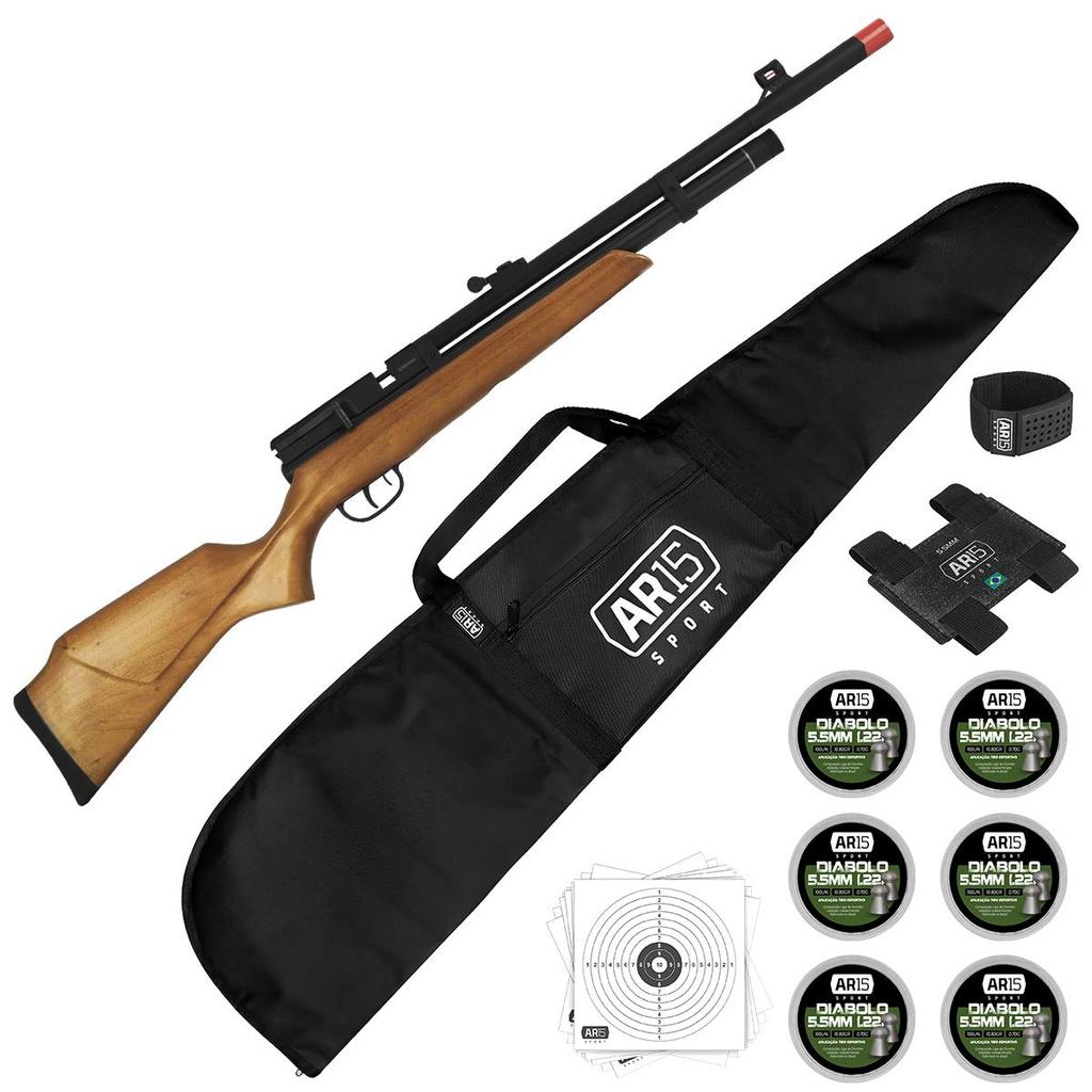 Carabina Madeira 5.5mm PCP Beeman 1331 Raider + 6x Chumbinho