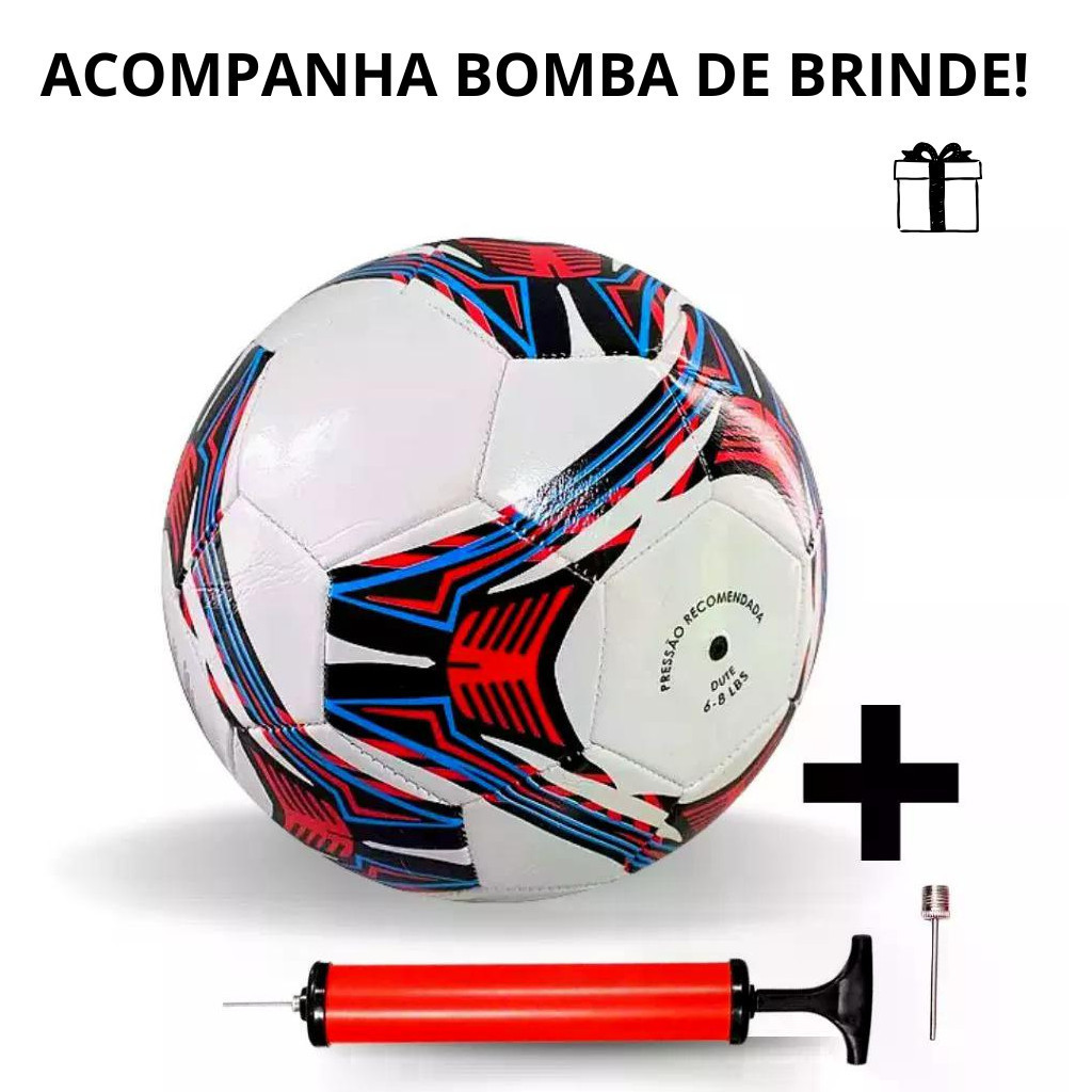 Kit – 10 a 40 Bolas de Futebol Nº5 Profissional + Bomba Campo Quadra Society