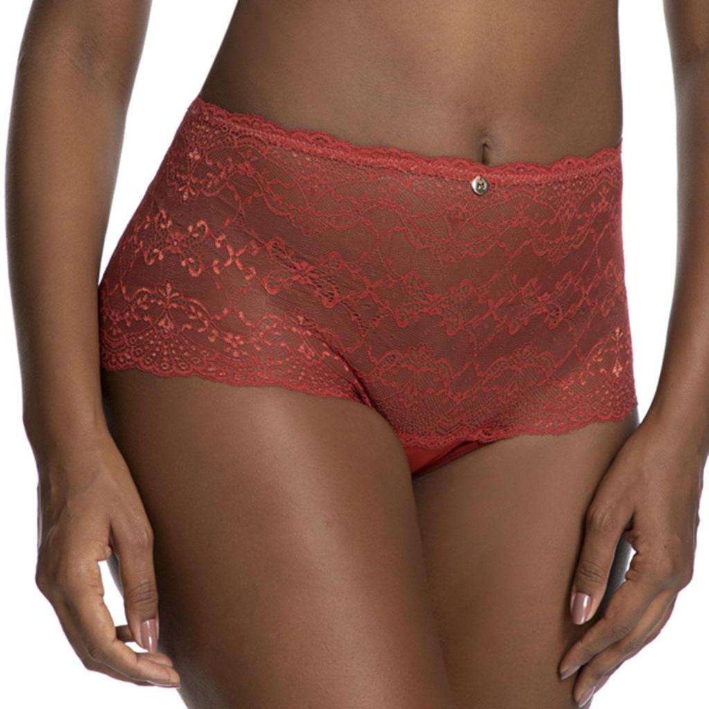 Calcinha Caleçon Renda Bolonha Terracota em Oferta na Shopee