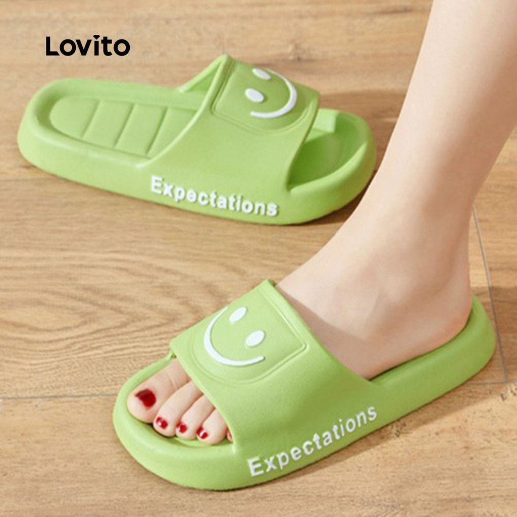 Lovito Chinelos Planos Casuais para Mulheres para Uso Interno LFAS4010 em Oferta na Shopee