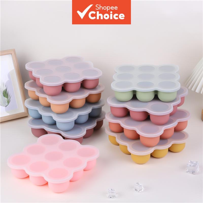 Talheres Com 9 Compartimentos , Blocos De Comida Para Bebê Congelados De silicone , Brinquedos De Molde De Bloco